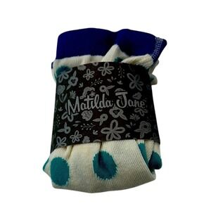 Matilda Jane Kids Polka Dot Socks Size 2 Cotton‎ Blend Blue Aqua New